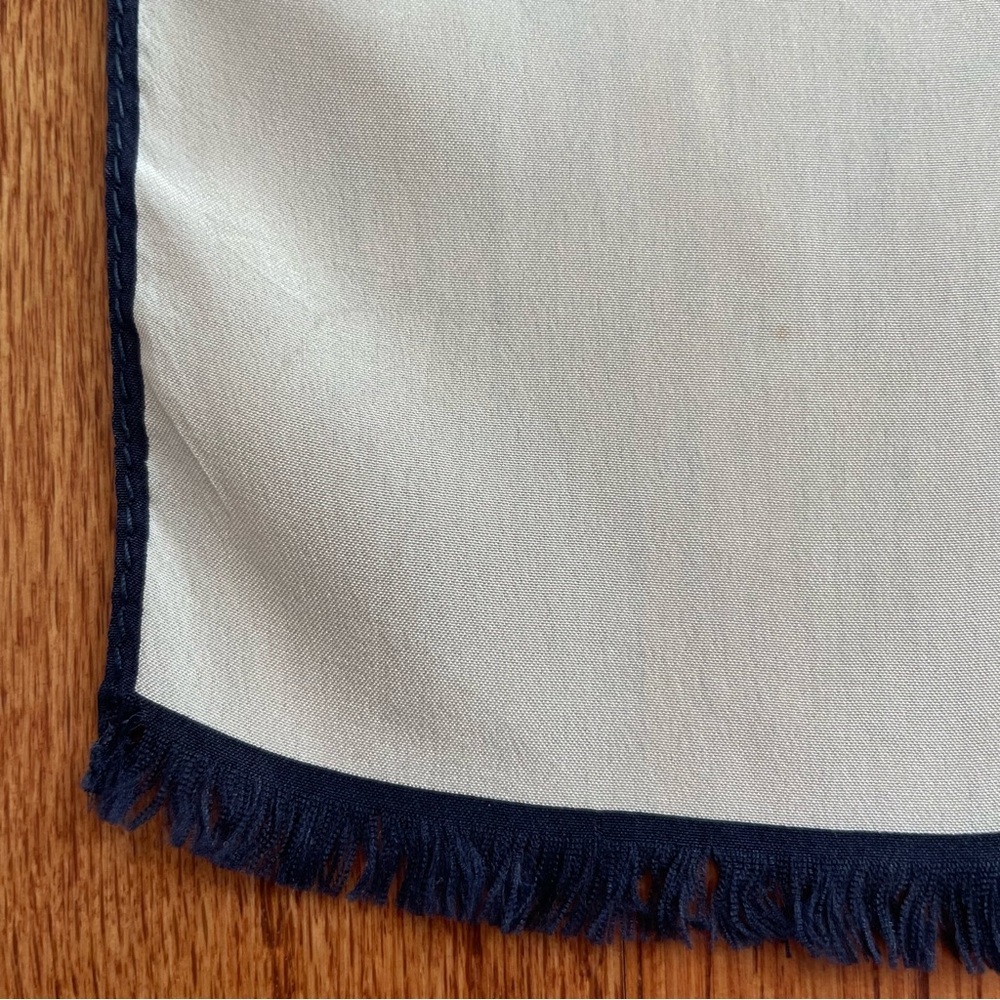 Christian Dior red and blue monogram on white silk scarf made in Italy - Picture 3 of 11